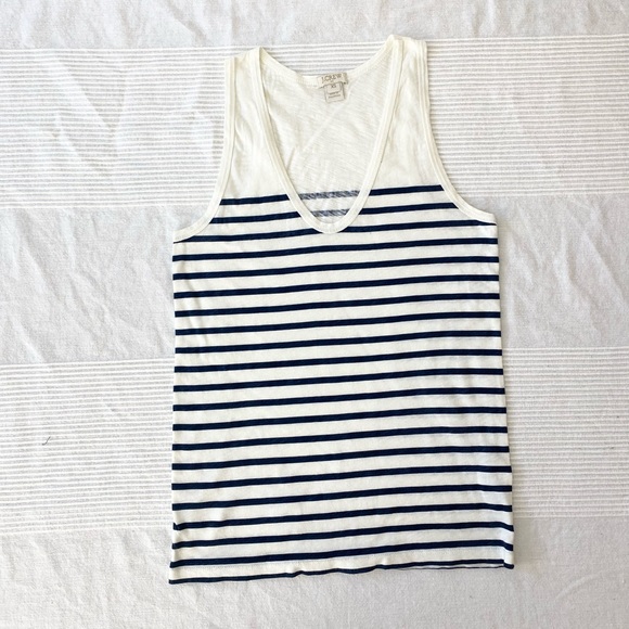 J. Crew Stripe Layering Tank in Ivory and Navy - Picture 4 of 9